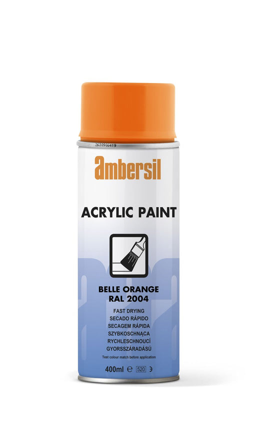 Ambersil Acrylic Paint Belle Orange RAL2004 400ml Bradechem