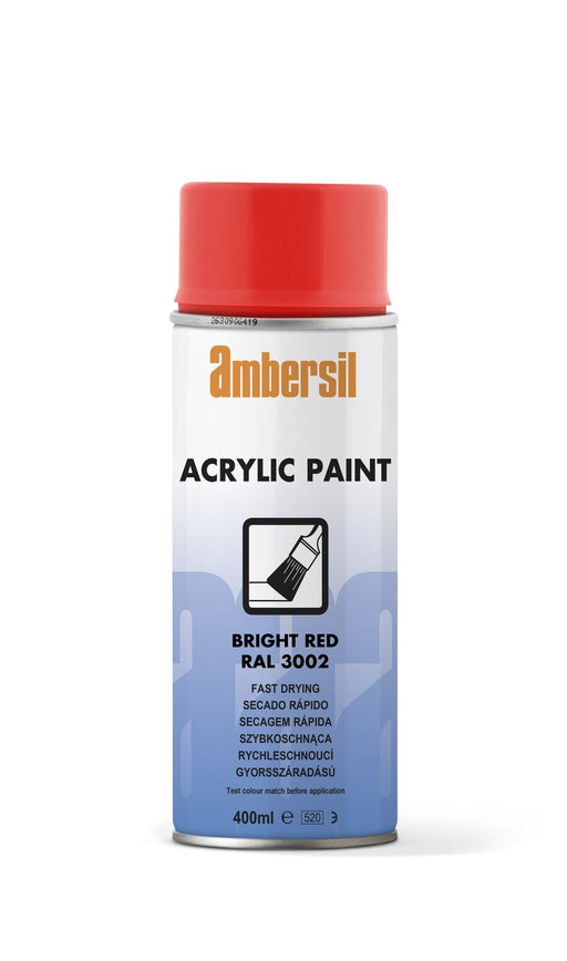 Ambersil Acrylic Paint Bright Red RAL3002 400ml Bradechem