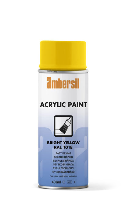 Ambersil Acrylic Paint Bright Yellow RAL1018 400ml Bradechem
