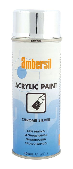 Ambersil Acrylic Paint Chrome Silver 400ml Bradechem