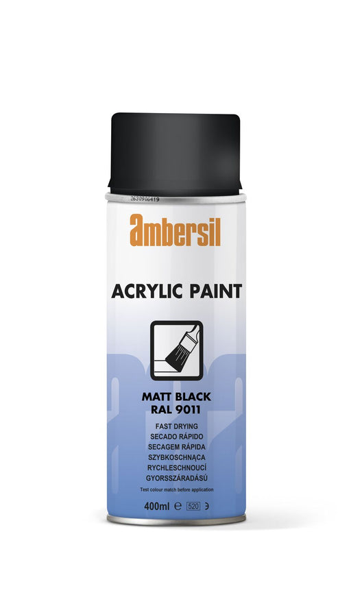 Ambersil Acrylic Paint Matt Black RAL9011 400ml Bradechem