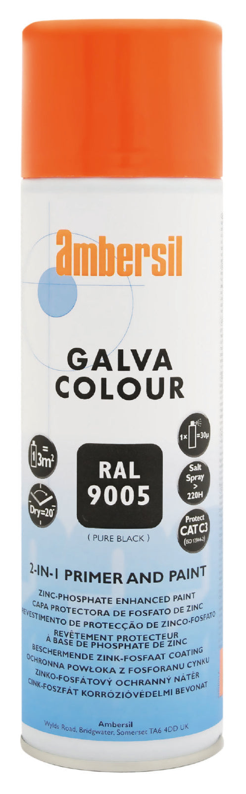 Ambersil Galva Colour Black RAL9005 500ml Bradechem