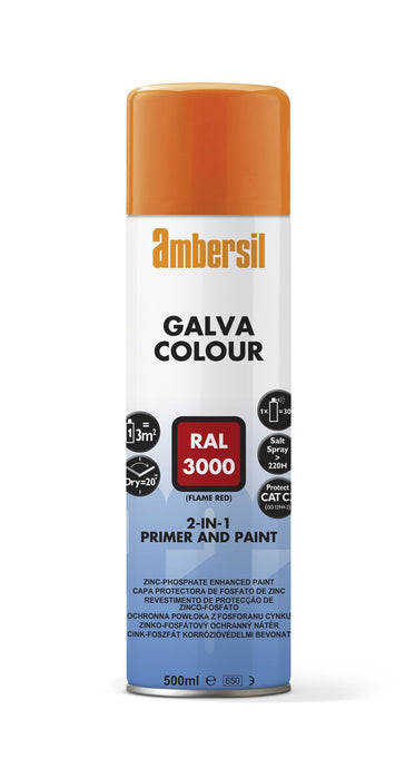 Ambersil Galva Colour Red RAL3000 500ml Bradechem